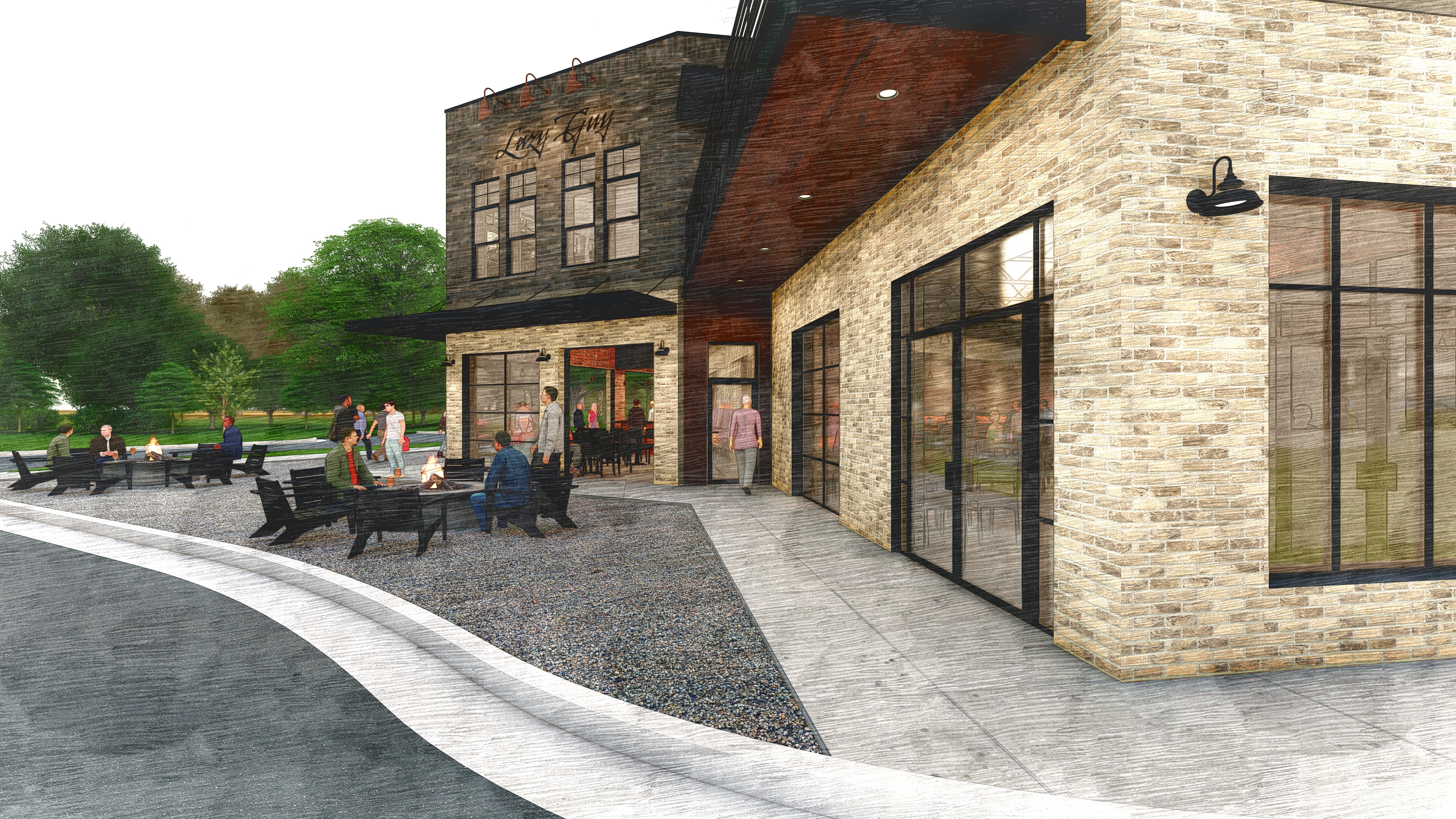 Lazy Guy Distillery lawn and exterior